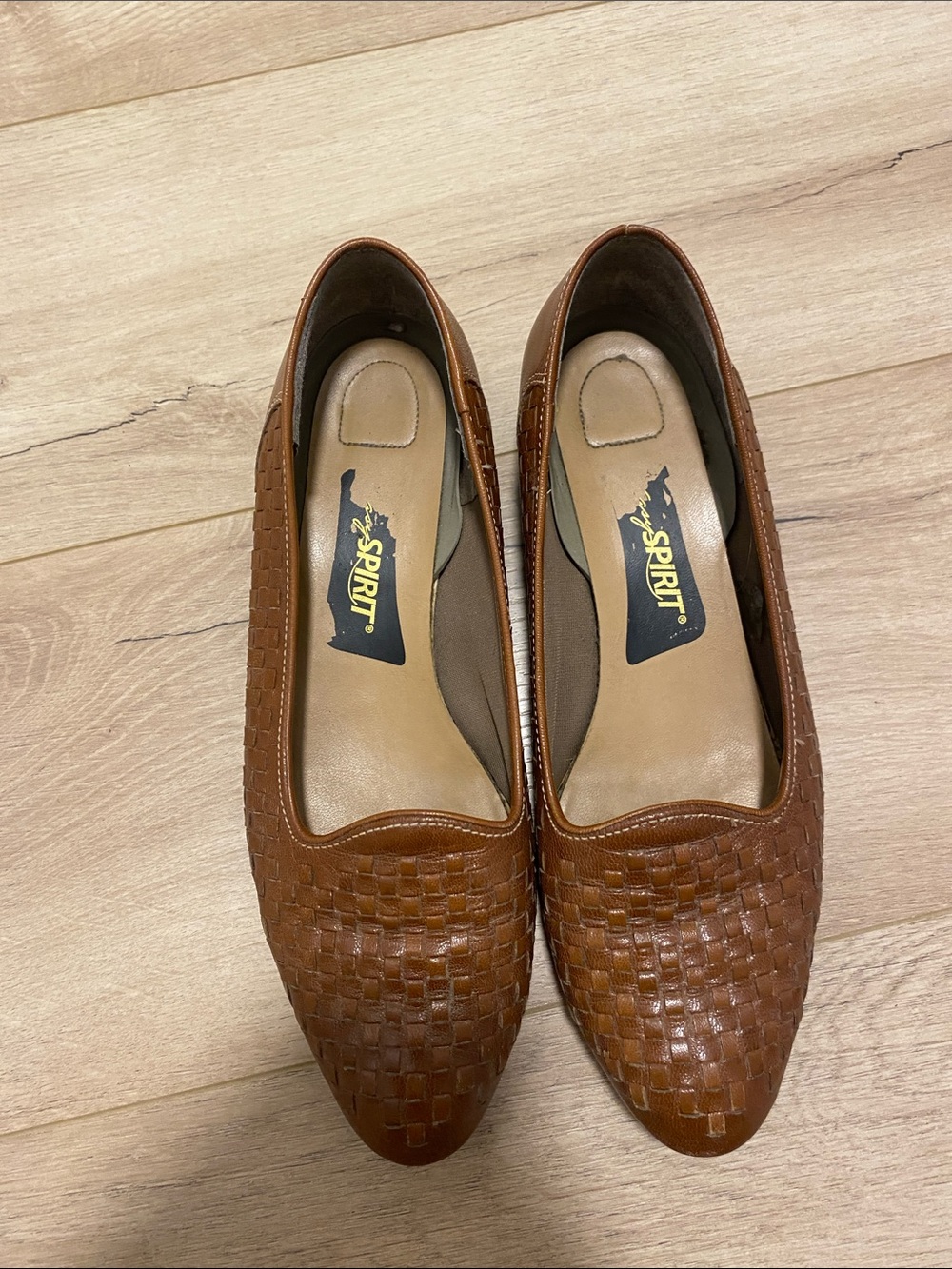 Rockport Brown Woven Leather Slip-On Flats
